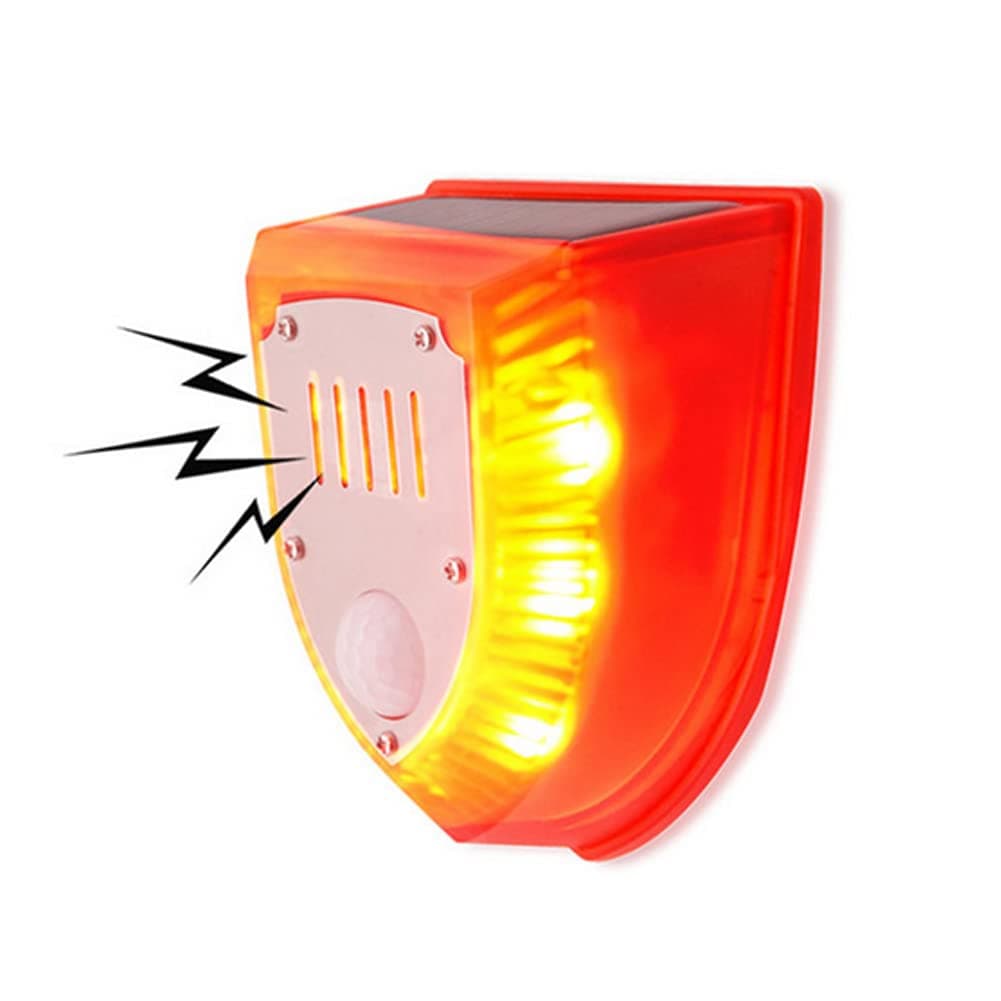 Aolyty Solar Warning Lights, 100DB Alarm Sound, 3 Working Modes Solar Power Motion Sensor Flash Strobe Light Security Siren Wall Lamp Waterproof for Pasture, Farm, House, Yard, Barn, Home (1Pack)