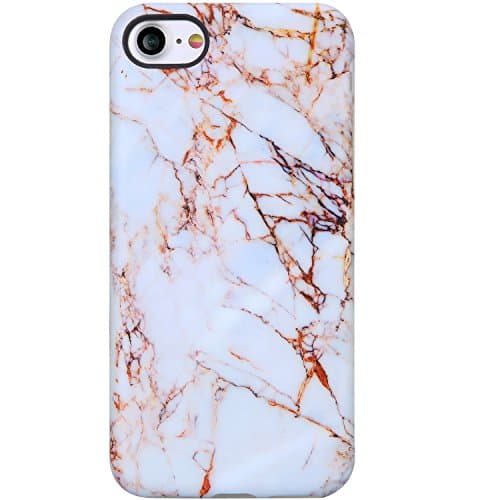 VIVIBIN iPhone SE Case 2020,iPhone 7 Case,iPhone 8 Case,Cute White and Gold Marble for Women Girls Protective Cover Slim Fit Phone Case for iPhone 7/iPhone 8/iPhone SE