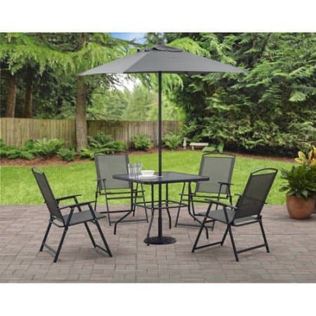Mainstay Albany Lane 6-Piece Folding Dining Set (Grey) (Grey)