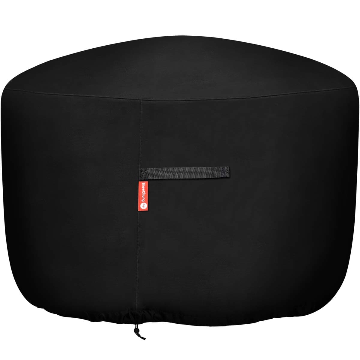SheeChung Round Gas Fire Pit/Table Cover-Heavy Duty 600D Polyester with PVC Coating Material,100% Weather Resistant and Waterproof,Fits 30",33",34",35",36" Fire Pit/Bowl Cover,Black,36”Dia X 24”H