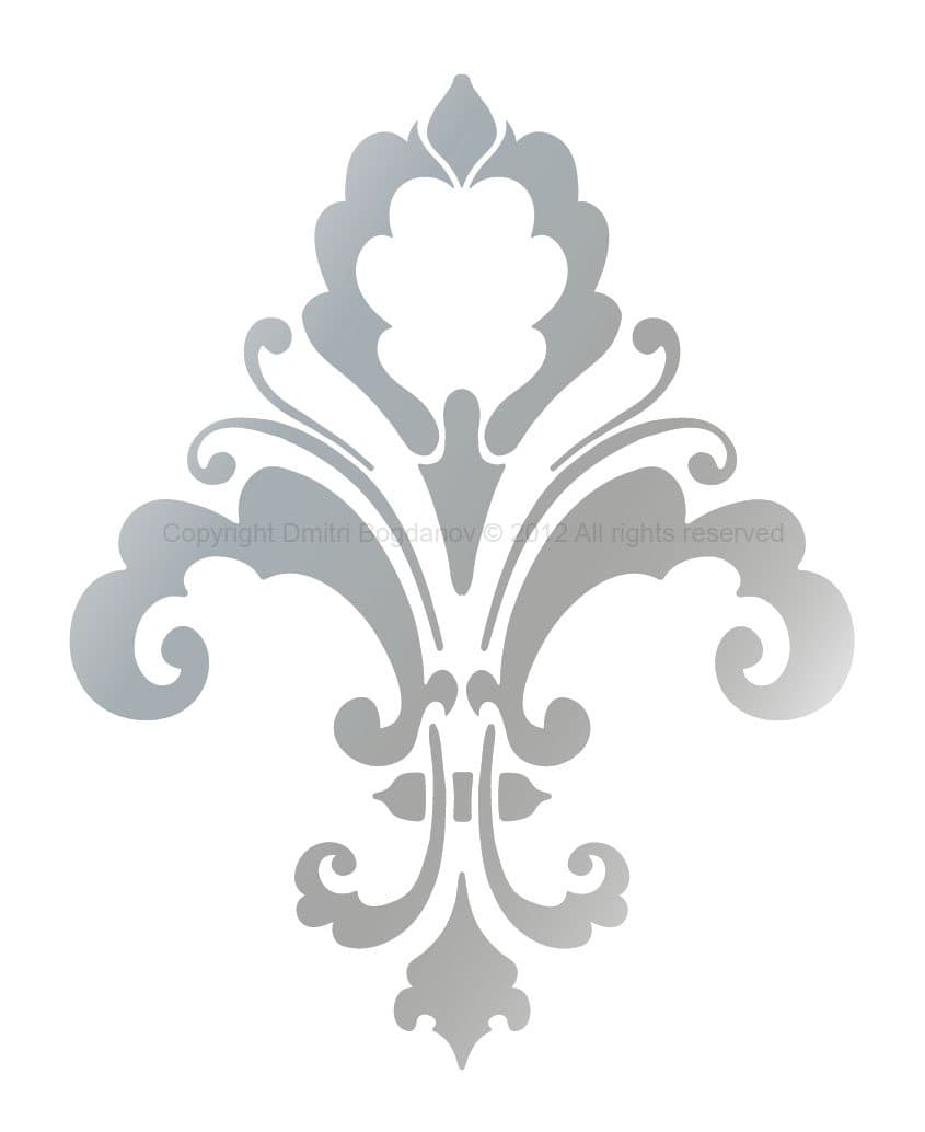 Size 5"(w) X 6.3"(h) Decorative Designer Stencil Fleur De Lis Chic Wall Decor Damask Mural #3004