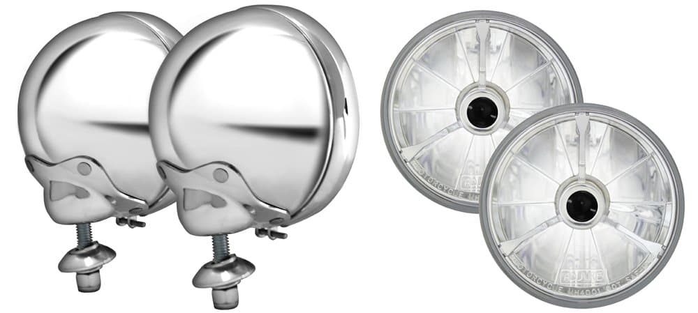 Adjure HB42020-74 Chrome 4-1/2" Smooth Spot Light Bucket with Tri-Bar Black Dot