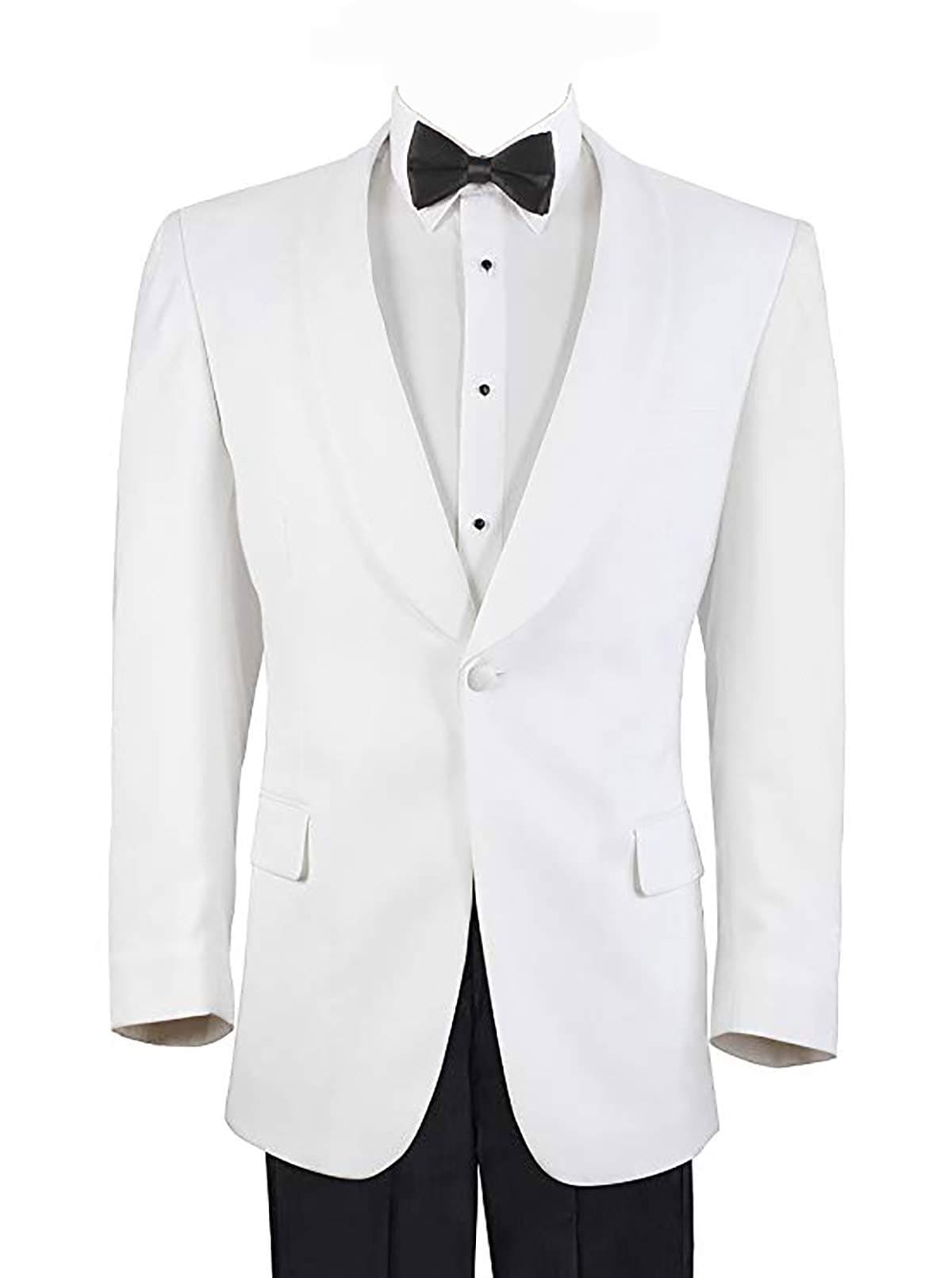 Men's White Formal Dinner Jacket - 52 Short