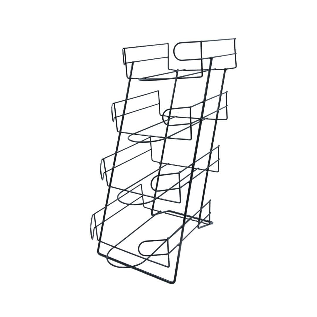 SSWBasics 4-Tier Black Countertop Hat Display Stand for Baseball Caps - Sleek and Sturdy Hat Display Rack for Retail, Home, Vendor Shows - Stylish Organization for Ball Caps