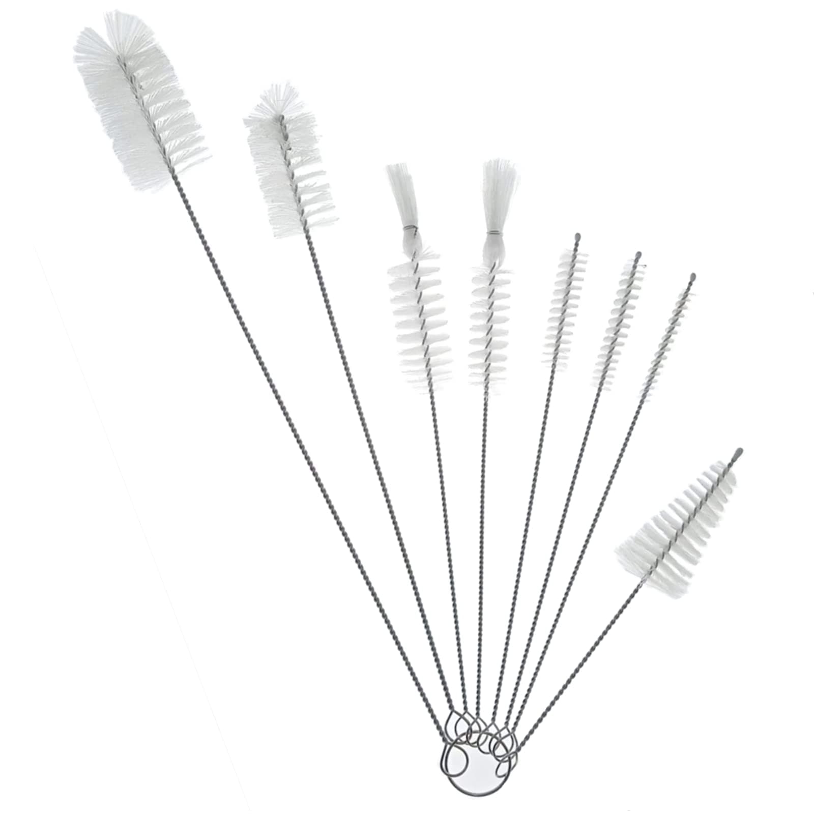 8 pcs Pipe Cleaning Brushes Set, Pipe Tube Brush, Long Nylon Drinking Straws Cleaner Brush for Baby Bottles Straws Keyboards, Funnel Teapot Nozzle Cleaner
