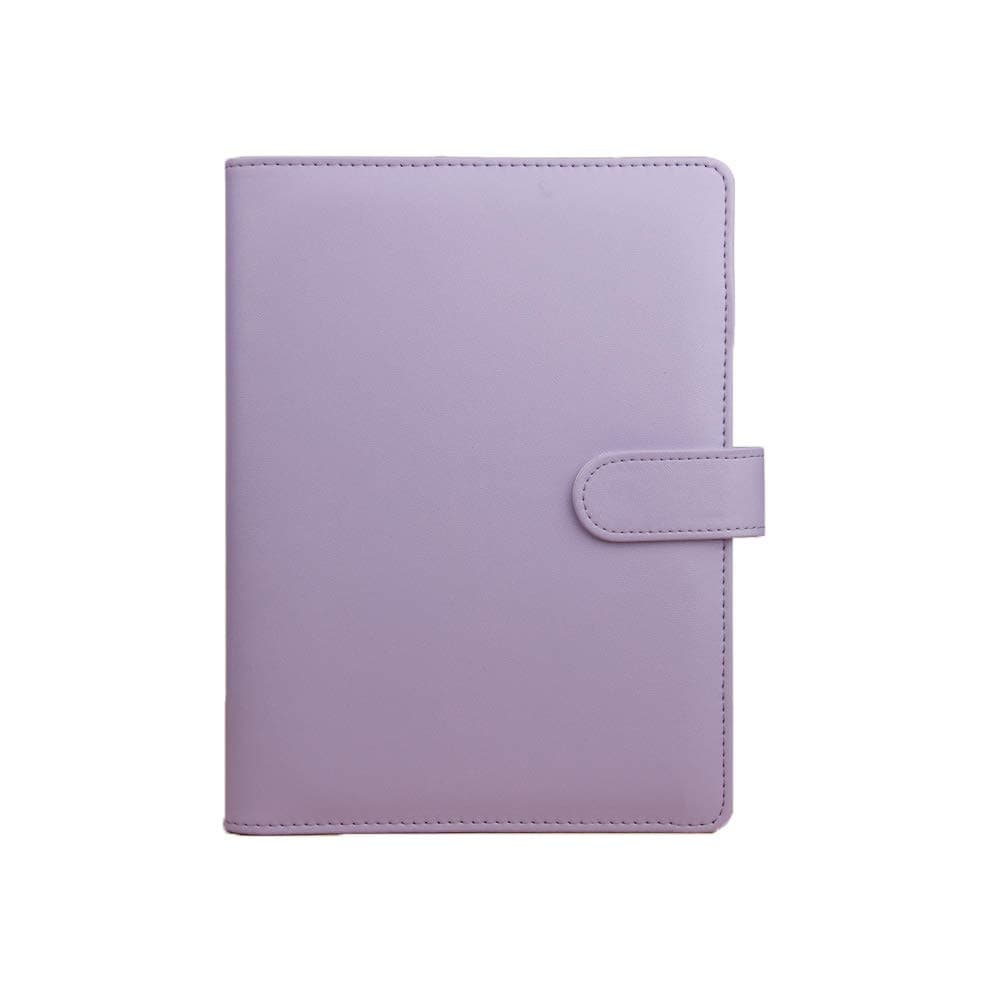 CHULAI A6 PU Leather Notebook Binder Refillable Binder Cover Notebook Personal Planner Binder with 6 Round Ring and Buckle Closure for A6 Filler Paper Purple