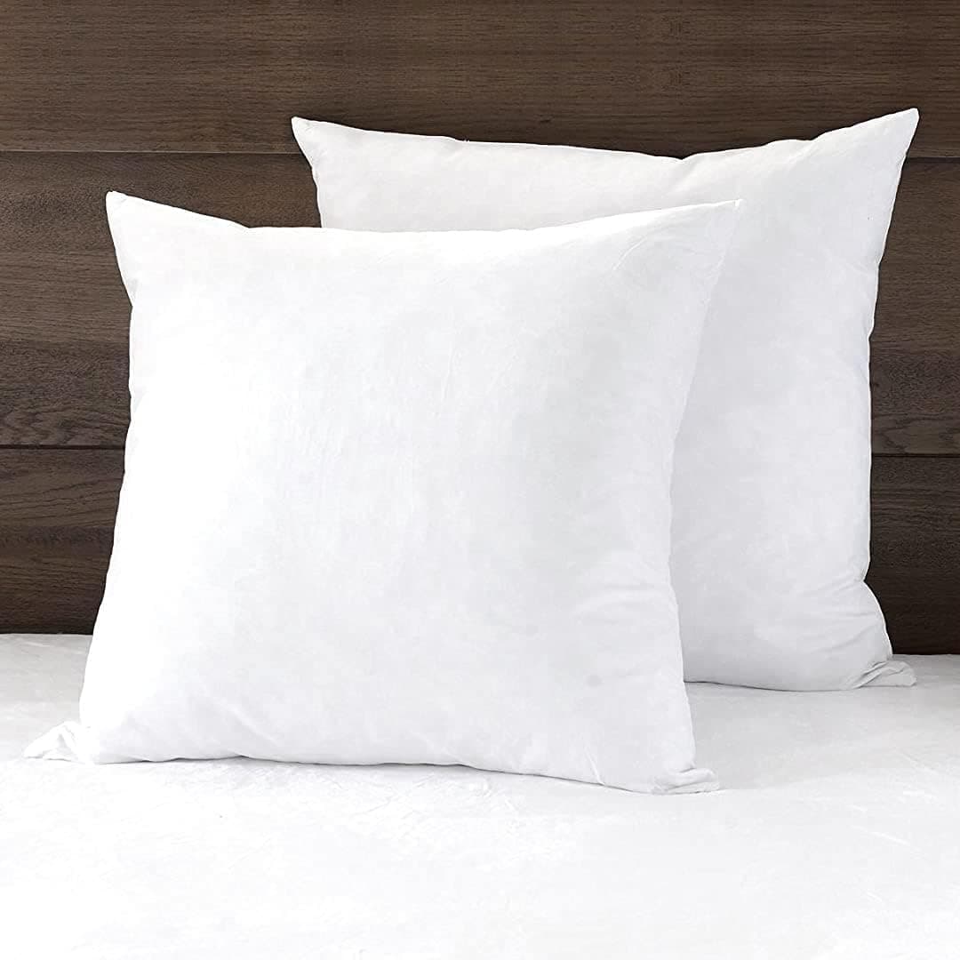APSMILE 24x24 Down Feather Throw Pillow Inserts 2 Pack - Premium Soft Cotton Euro Square Decorative Pillow Core Set for Bed, Sofa, Couch, Ivory White