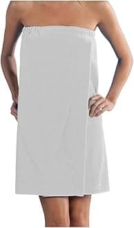 BY LORA Terry Cotton Womens Wrap Towels, White, S/M Size