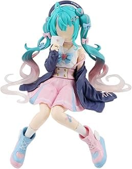 Anime Action Figures, Girl Mi-Ku Figures Toys, Cute Character Mi-Ku Model Statue Figures Cake Cake Decoration Topper Sitting Posture Collectible Gift For Anime Fans Desk Car Ornaments