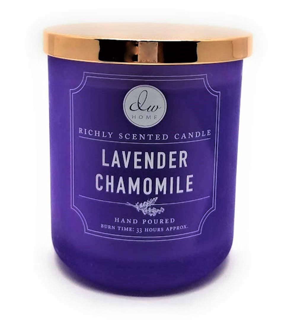 Lavender Chamomile Medium 1 Wick Hand Poured 9.21 oz Purple Candle