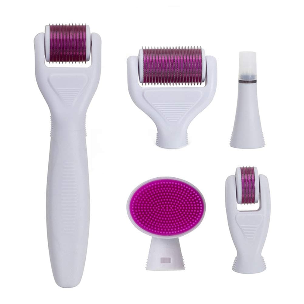 JMUNG Derma Roller, 6 IN 1 Derma roller kit micro needling system Titanium 0.5/1.0/1.5mm Micro Needle for Skin Regeneration, Anti Ageing, Scar Treatment and Ice Roller Massage Pain Relief