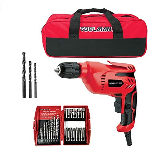 Toolman3/8'' 5A Electric Power Drill Driver with 4pcs drill set and tool bag DB5207D