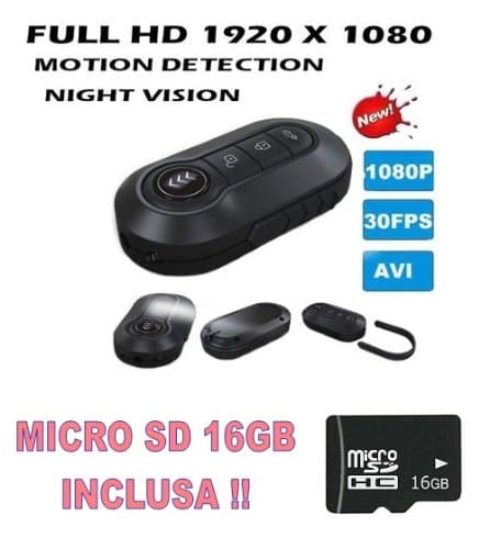 SPY VIDEO KEY RING FULL HD 1920 x 1080P + MICRO SD 16GB Remote Control Pen Spy Camera Night Vision NIGHT VISION