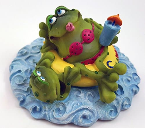 Doug Harris Summer time fun Frog Figurine Toad Surfing Swimming RET c2002