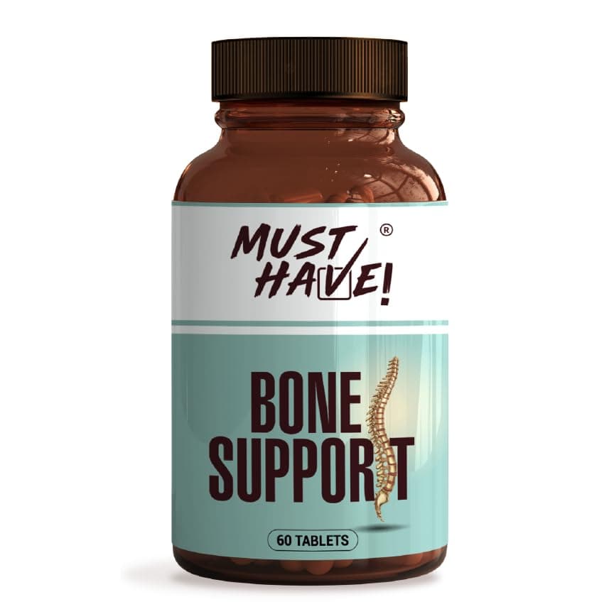 Must Have! Bone Support includes Bioavailable Calcium| Vit D3| Vit K2| Magnesium & Zinc| Boron| Hadjod| Helps in Bone Density, Joint Mobility & Muscle Relaxation - Vegetarian - 60 Tabs | Pack of 2