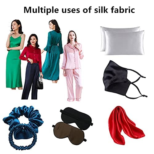 Maxfeel 100% Pure Mulberry Silk Charmuse Solid Dyed Fabric Multicolor for Bedding Dress Sold by Half a Yard or by The Yard (Violet)