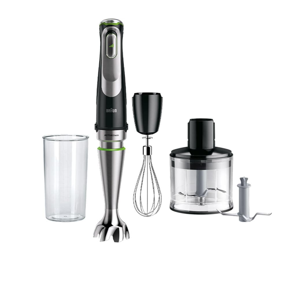 MultiQuick 9 Hand Blender, Hand Mixer, XL Food Processor, Active PowerDrive Technology, 500 ml Chopper, BPA-Free 600 ml Beaker with Lid, 1200W, 220-240 V, 50-60 Hz, MQ 9135XI, Black