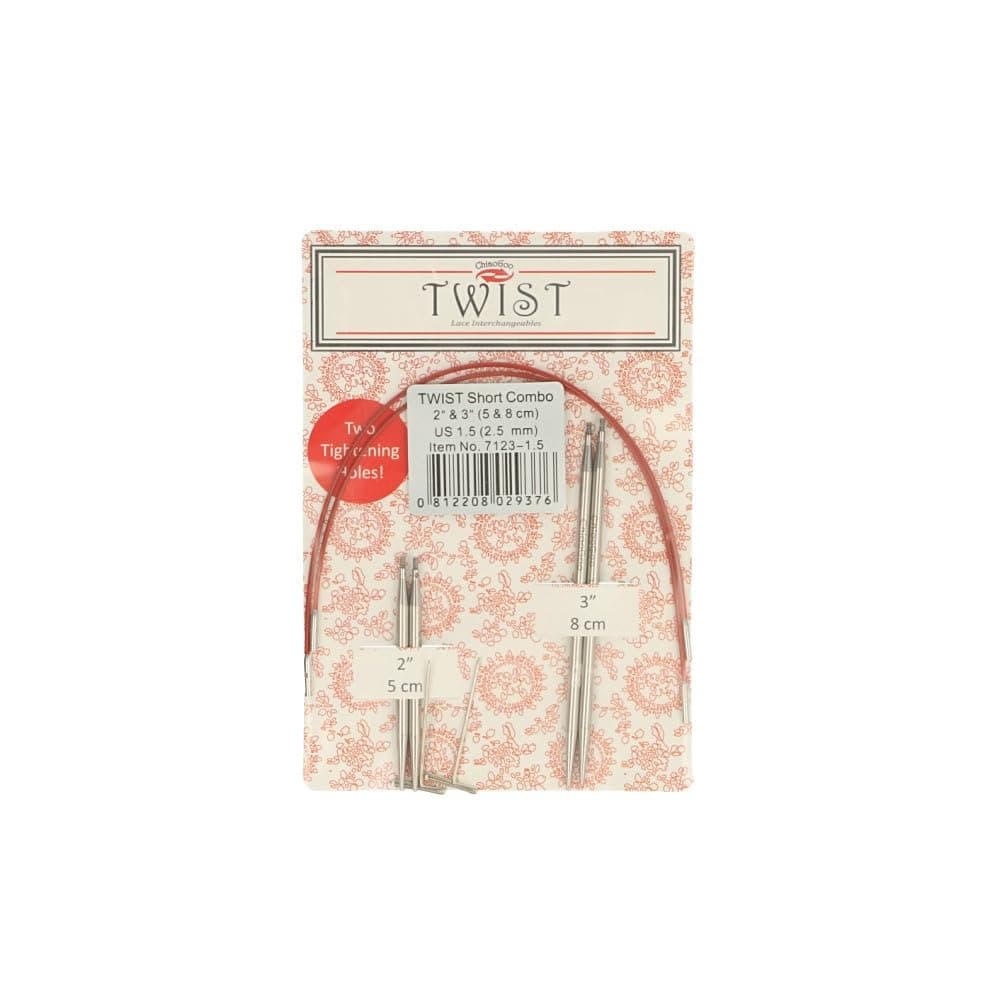 Twist Short Combo, 2" & 3" (5 & 8 cm) [M], US 1.5 (2.5 mm)