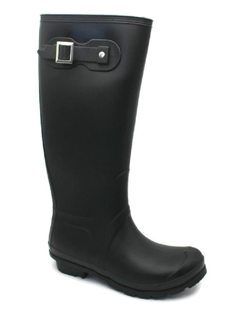 MS2901 Black Ladies Smooth Rain Boots Size 9