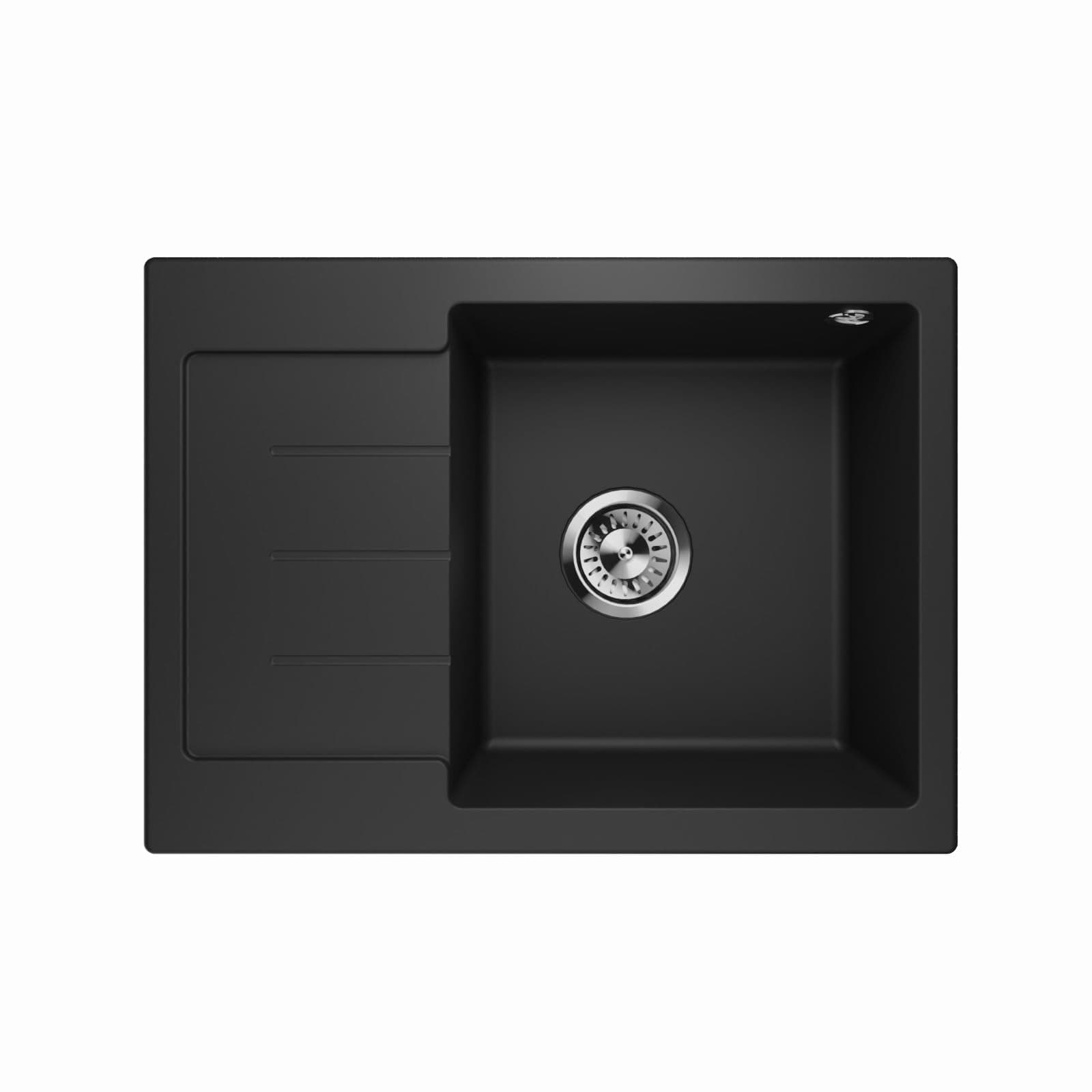 Lavello Master 1.0S Granite Kitchen Sink Built-in Sink Single Sink Black Left