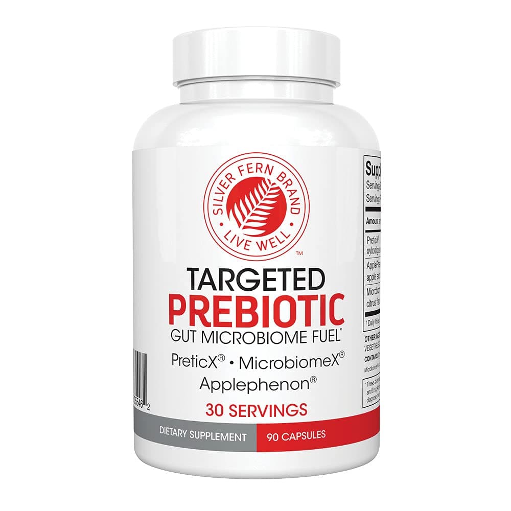Targeted Prebiotic - 2 Bottles - 90 Capsules ea - 30 Servings ea - Gut Health Supplment with Preticx, ApplePhenon & Microbiome X - Feeds Critical Bacteria Strains: Akkermansia Muciniphila & Others