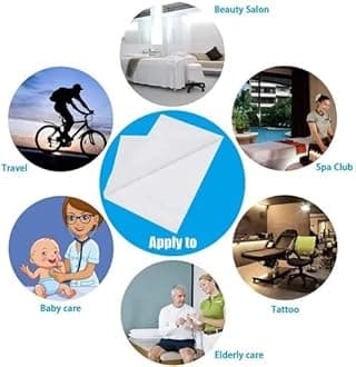 Fabric Disposable 150 TC Solid Bedsheets for Hospital, Spa, Parlour, Bed Cover, Massage, Home Travling White Blue Bed Sheets for Single Use and Throw(10 Pcs) (30 * 72 Inch)