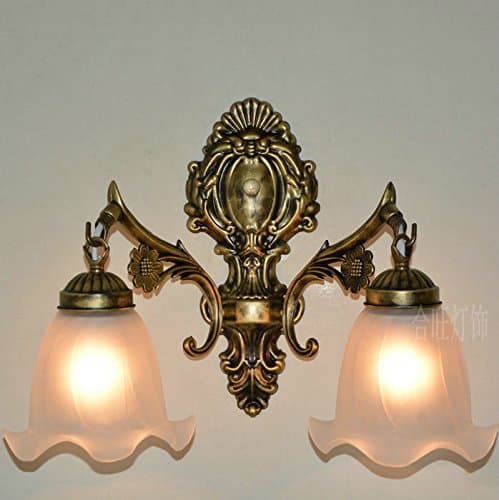 RLYYBE1 DIY Wall Light Creative Modern Rustic Industrial Vintage And Simple Led Crystal Walls Bedroom Living Room Outdoor Decorative Lamp Sconce Lighting Before the mirror lamp iron, dual head Tsing