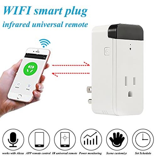 INDARUN WiFi Smart Plug Mini Socket Outlet IR Control Adapter Energy Monitoring Works Amazon Alexa Echo Dot Google Assistant for Smart Home Automation