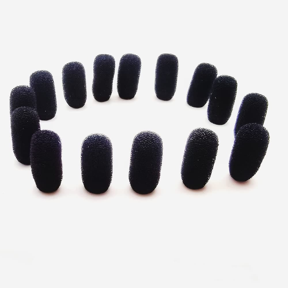 15 Pack Mini Lavalier Foam Cover Windscreen for Countryman E6 and Other Headset Lapel Microphones (Black)