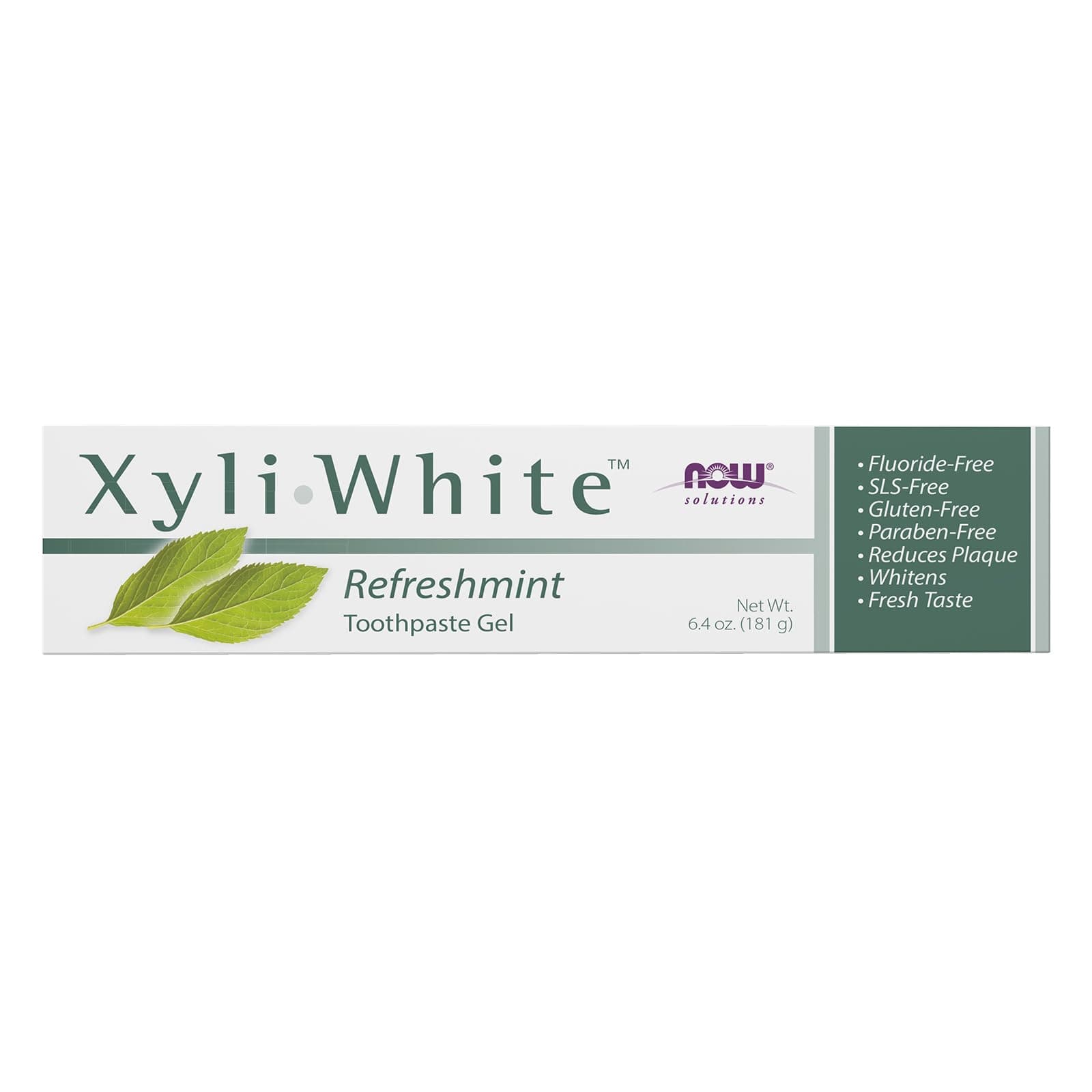 NOW Foods Solutions, Xyliwhite™ Toothpaste Gel, Refreshmint, Cleanses and Whitens, Fresh Taste, 6.4-Ounce