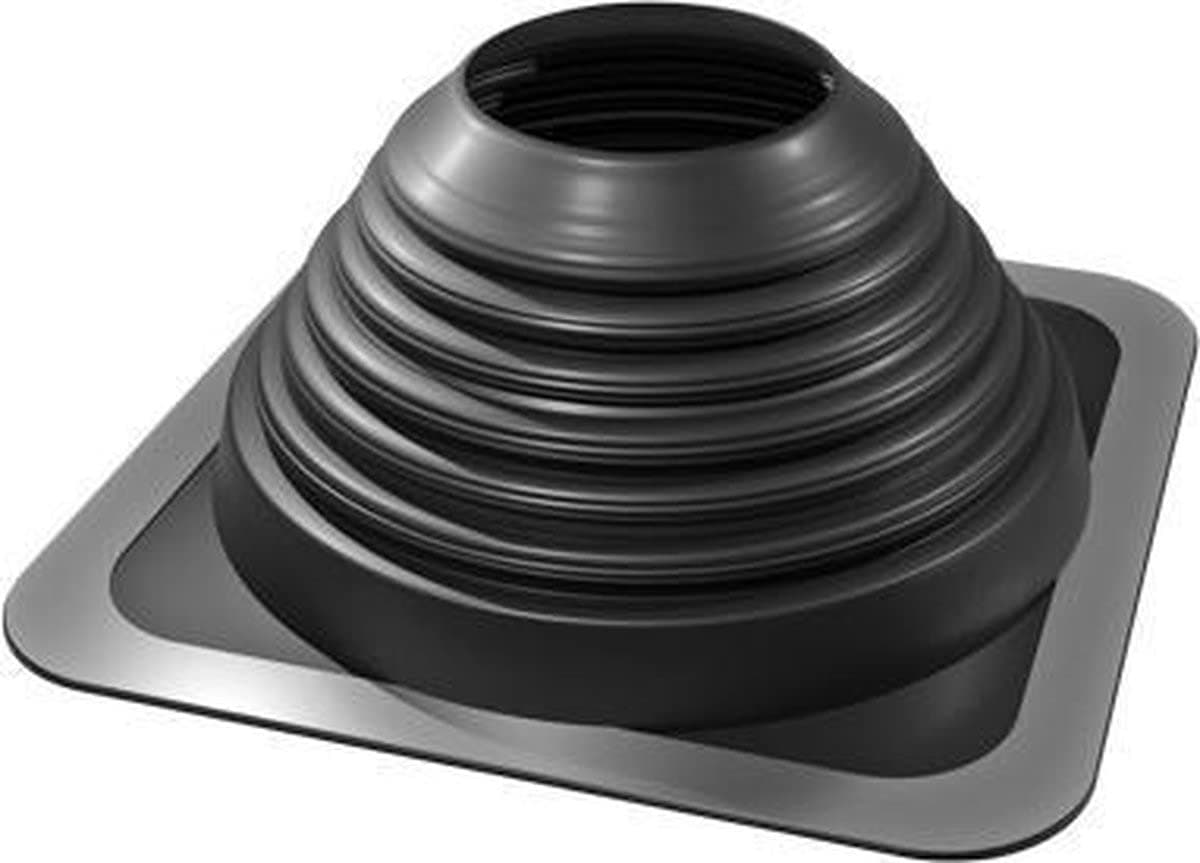 #4 (3" - 7") Square Black EPDM Flexible Pipe Flashing, Roof Jack, Pipe Boot Flashing Dektite (DFE104B)