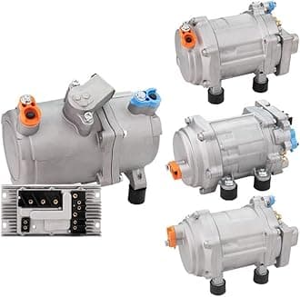 A/C 12V 24V 48V Electric Compressor Set For Auto AC Air Conditioning Car Truck Bus Boat Tractor Shop Automobile Aircon(Q-24V)