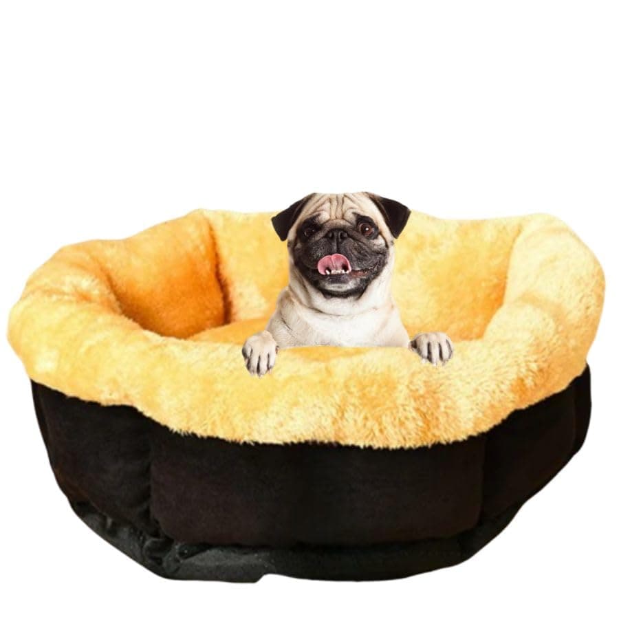 BohoBark Soft Fur Bed for Small PES Siutable for Dog Cat Rabbit Muliticolour Medium Size