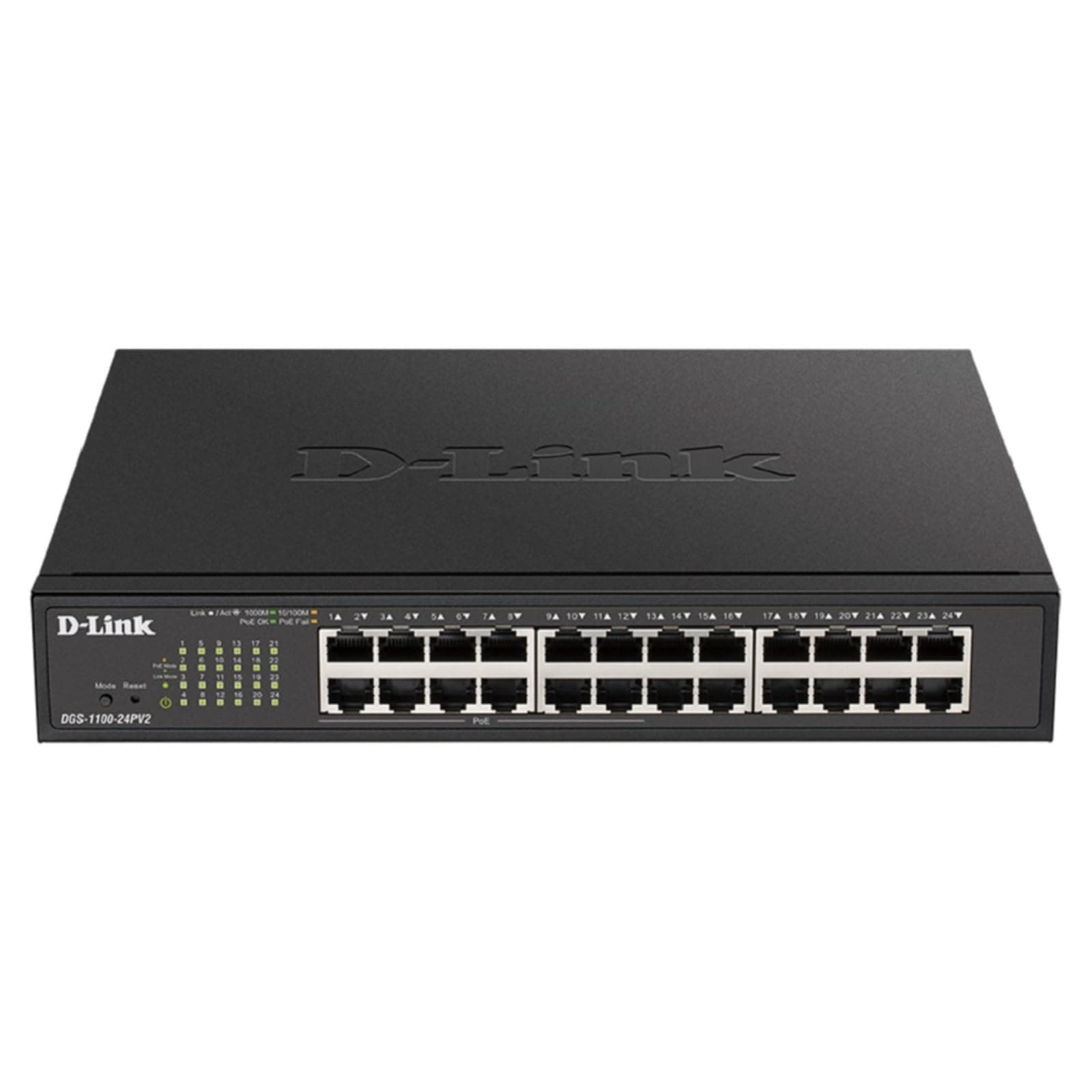 Ethernet Switch, 24 Port Easy Smart Managed Gigabit Switch w/ 12 PoE+ Ports 100W PoE Budget Layer 2 Internet Network (DGS-1100-24PV2)