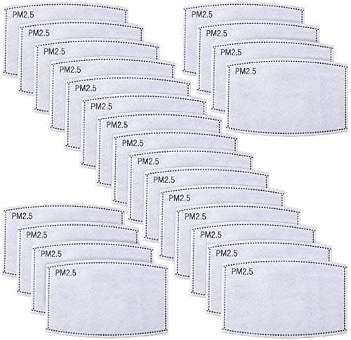 100PCS pieces PM 2.5 activated carbon filter for children, 5 layers of replaceable anti-smog filter paper pads