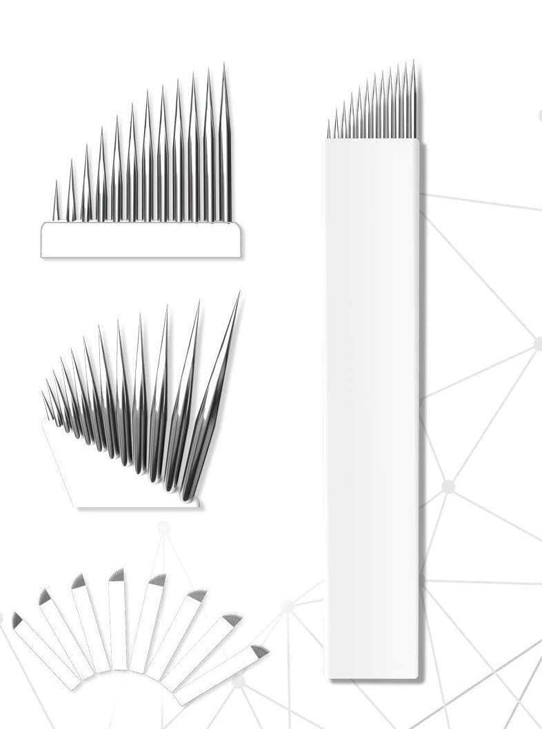 Mellie Microblading C12 Microblading Needle Blade 25 pcs - Classic 12 Pins .18mm - Sharp Blade For Creating Perfect Eyebrows - Microblading Supplies Needle Blade