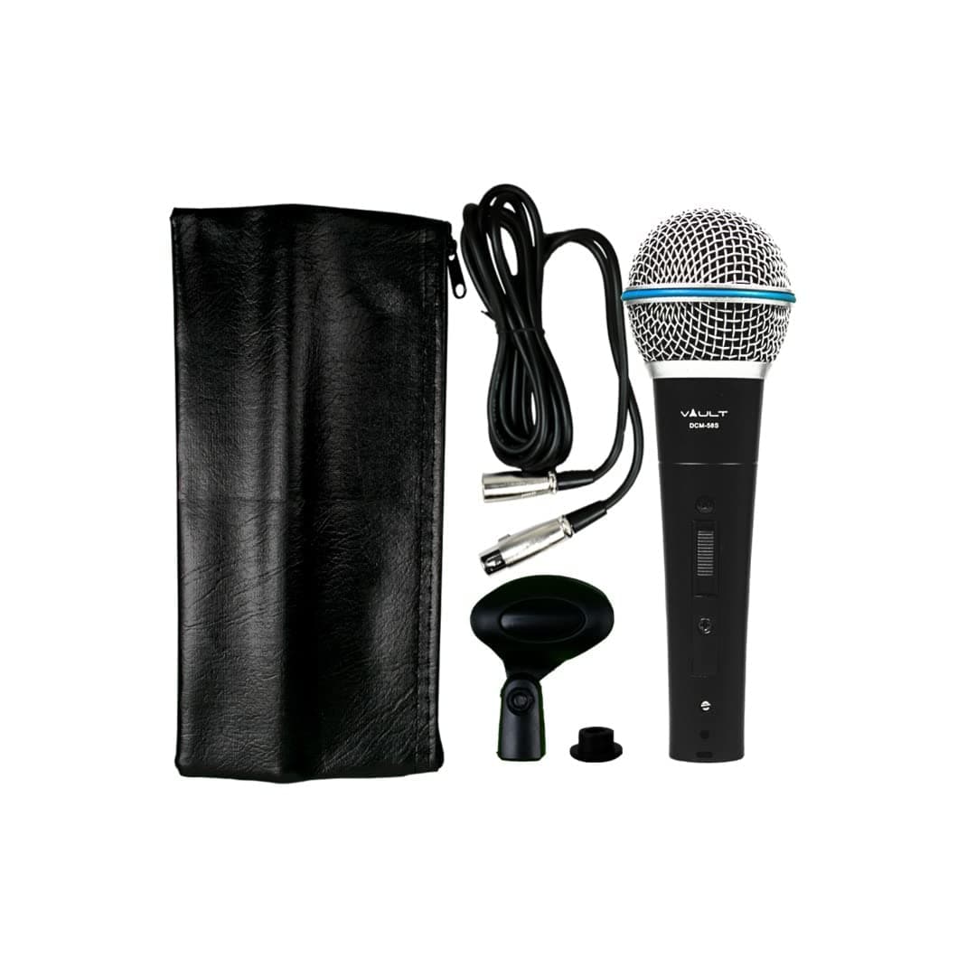 VAULT DCM-58S Dynamic Cardioid Microphone with Switch, Mic Clip and XLR Cable