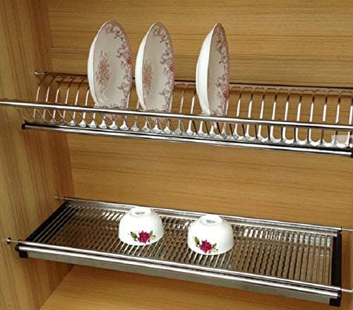 DBR Steel Dish Rack with Drainer for Kitchen Cabinet Width 70 cm