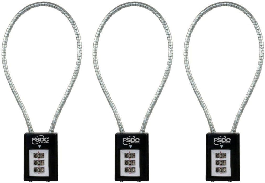 FSDC (Firearm Safety Devices – FSDC-CL1996RCB 14" Combination Cable Gun Lock - California DOJ Approved Lock - Scratch-Resistant Paint Finish – 3-Pack