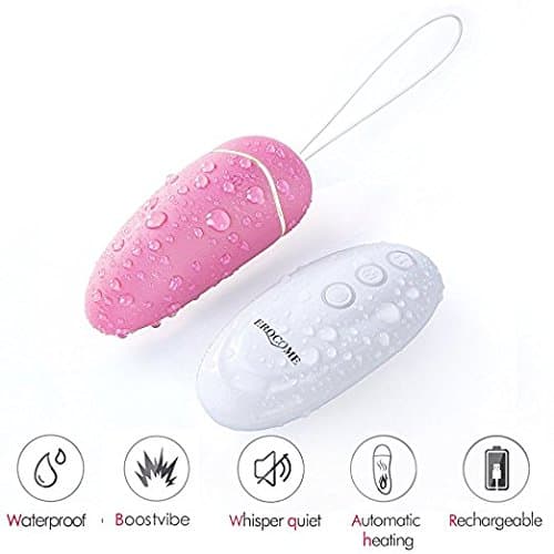 URSAMINOR Wireless 12 Frequency Waterproof Auto-heating Silicone Love Egg for Women and Couple Pink