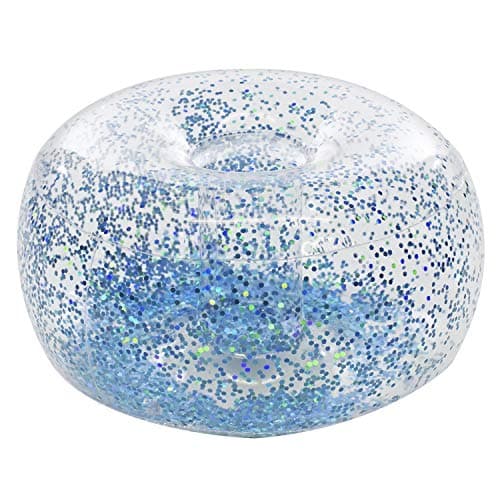 Inflatable Glitter Chair Ottoman (Blue)
