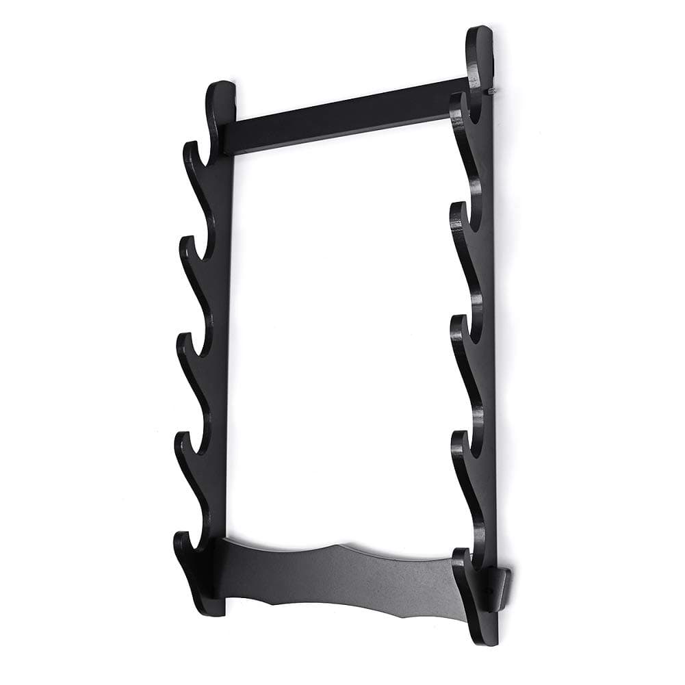 JIZHU Sword Holder Wall Mount Samurai Sword Display Hanger Simple Style Support Holder Sword Weapon Rack,5tier