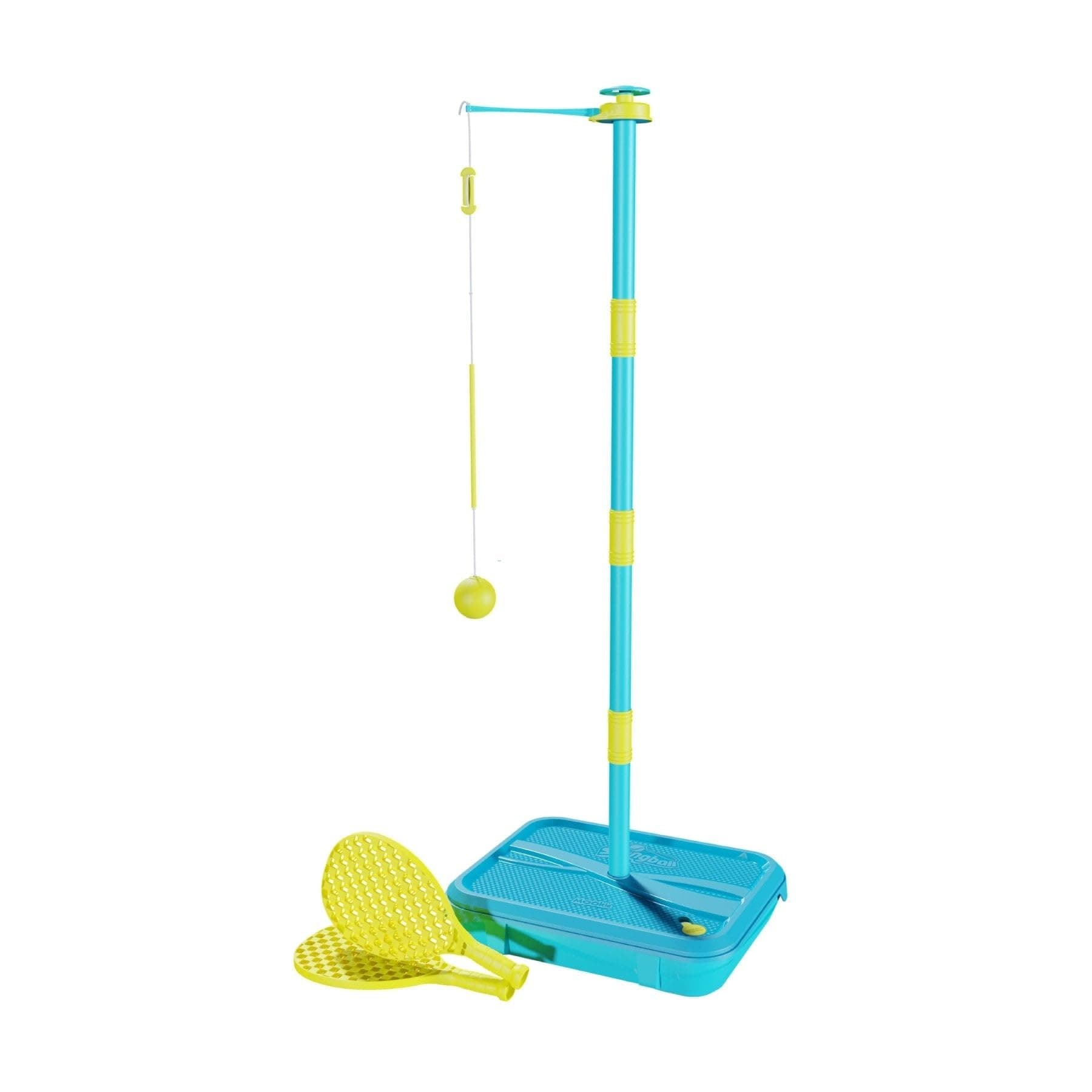 Early Fun All Surface Junior Swingball Set, For ages 3+, Introduction to Swingball, Foam Ball and little hands bats, Tangle Free Top Spinner, All Surface Base, Blue and Yellow, 36 x 46 x 10 cm