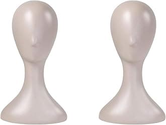 16 Inch 2 Packs!! Studio Limited Professional Plastic Mannequin Head (Nude), Durable Women Model Wig Stand Display Styling Making Display Holder with Jack for Hat, Mask, Headdress, Necklace