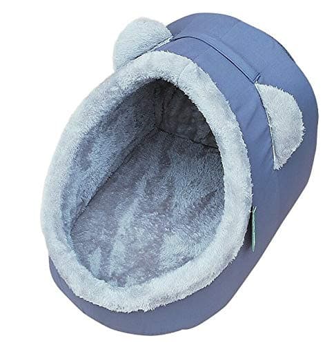 HERITAGE PET CAT KITTEN SOFT PLUSH IGLOO BED WARM CAVE HOUSE MAT PUPPY DOG SNUG (Grey Igloo Cat Bed)