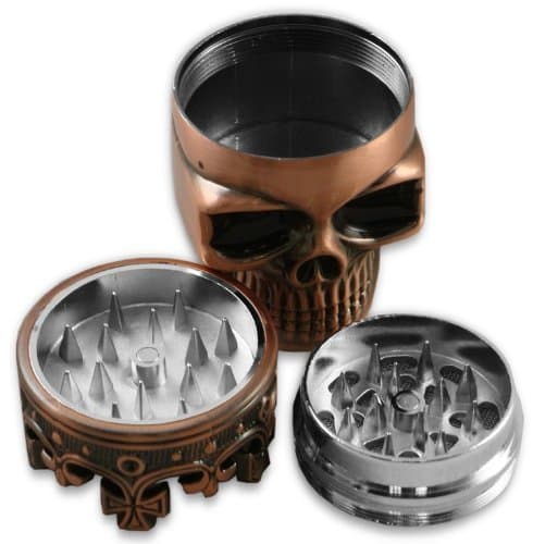 KING SKULL HERB GRINDER,3 PART SHARK TEETH GRINDER