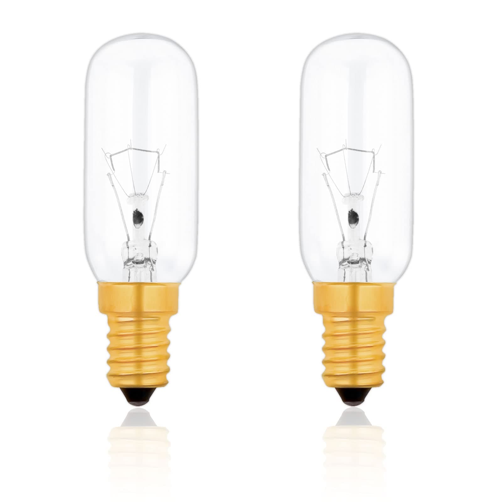Caldarax2 Pack Cooker Hood Bulbs, Dimmable E14 Small Edison Screw Bulb, Warm White 2700K, 350lm, T25 Tubular Bulb for Extractor Fan, Sewing Machine, Refrigerator