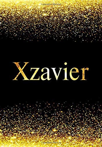 Xzavier Notebook: Personalized Journal to Write In Notebook - Printed Glitter Black and Gold , Notebook Journal - 110 pages, 7x10 inch. Christmas gift , birthday gift idea