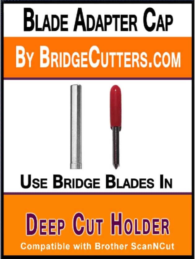 Brother Scan N Cut Replacement Blade Adapter Works in Deep Cut Holder into Universal Blade Holder Adapter to use Bridge Deep Cut Standard German Carbide Blades