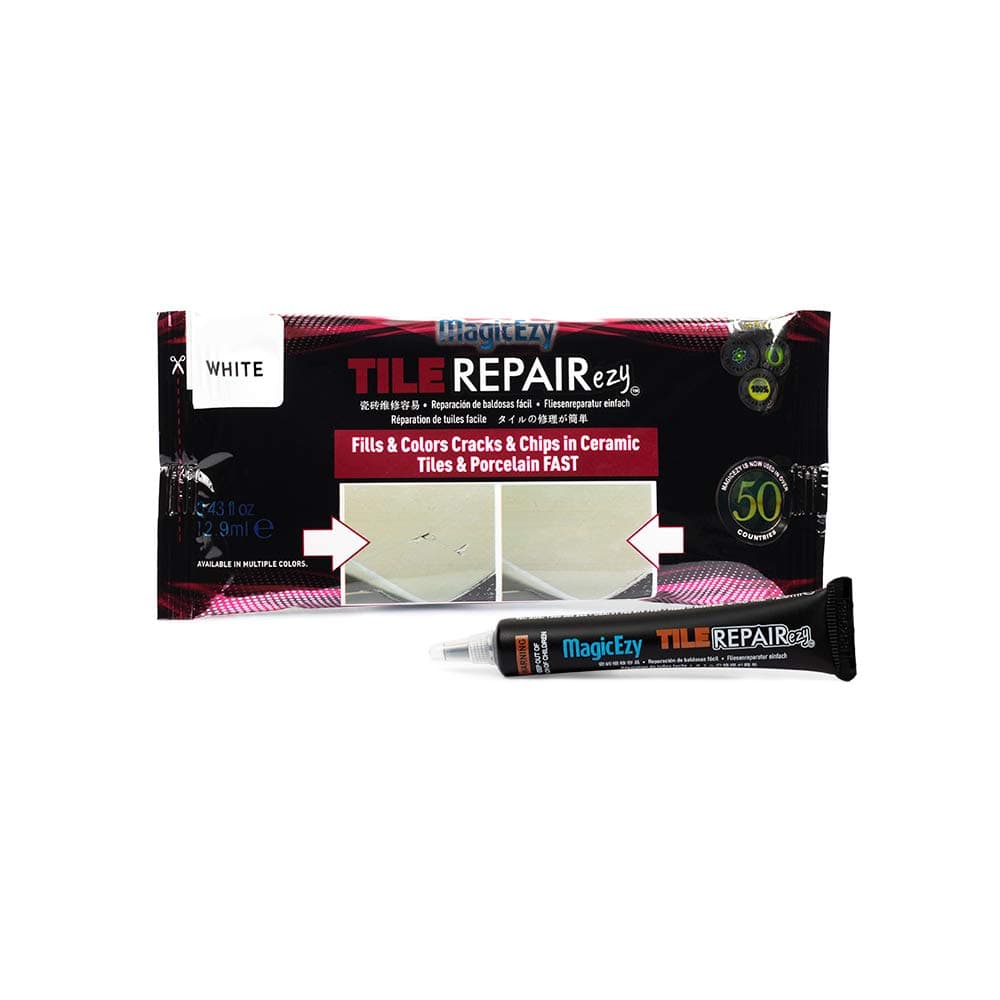 Tile RepairEzy - Professionally and Easily Touch-Up Tile Chips Over 1 mm on Porcelain and Ceramic Surfaces - White
